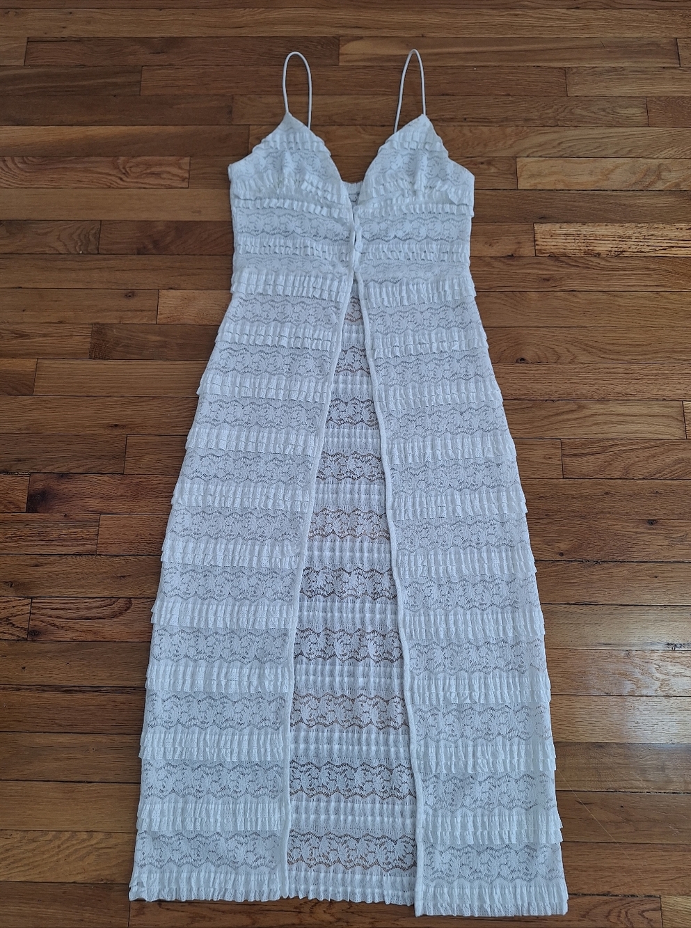 White Lace Maxi with Front Slit
